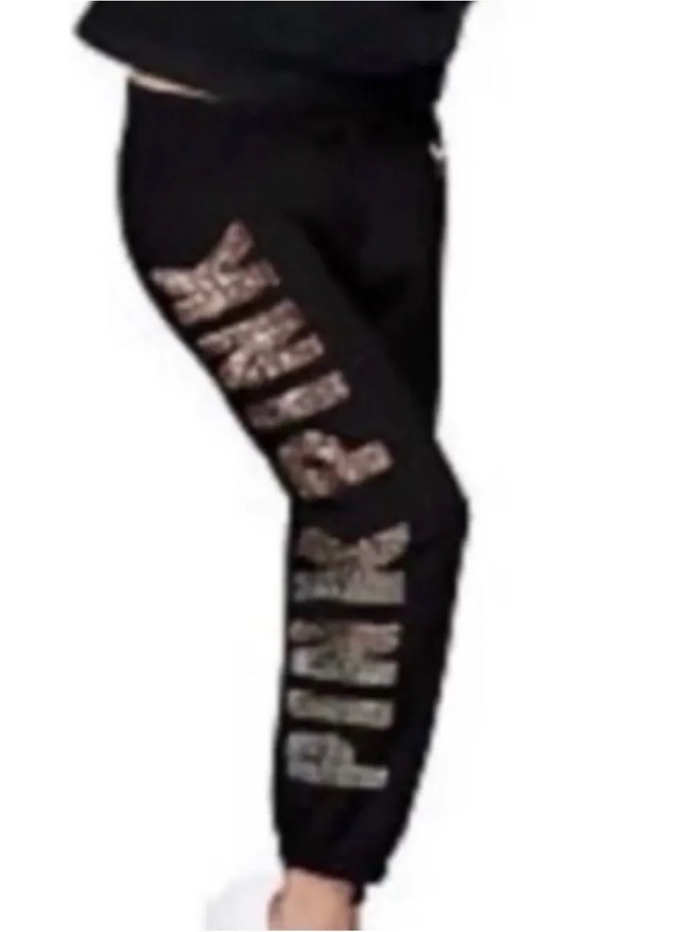 VS PINK Classic jogger Gold silver Ombre Bling Medium